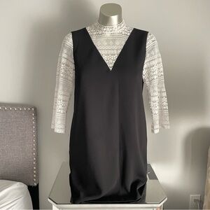 Zara Basic Black Lace Dress Wednesday Style